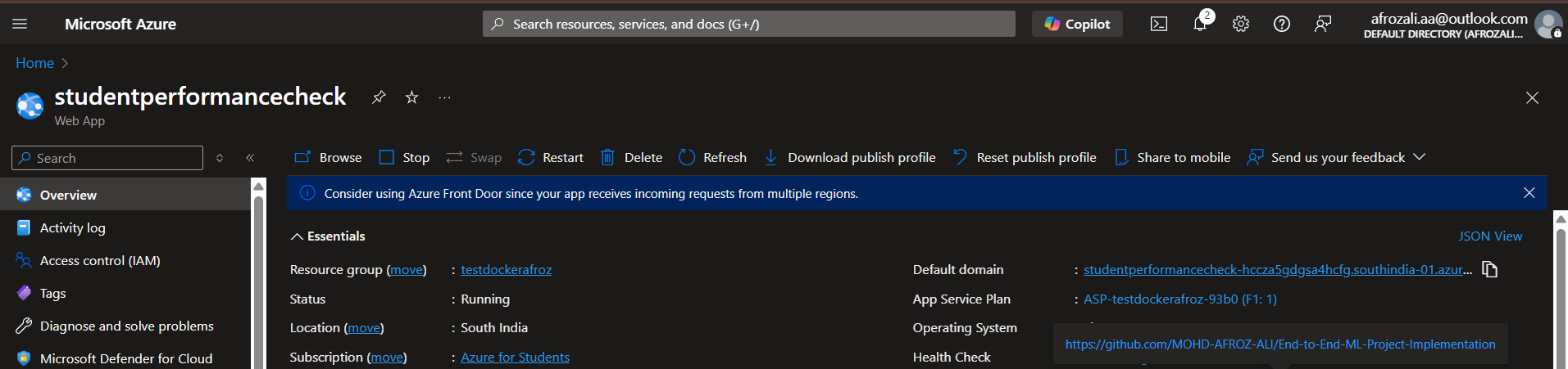 azure web app
